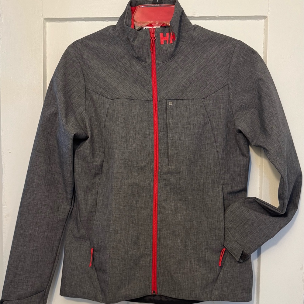 Helly Hansen Women's Gray Ski Jacket with Pinkish/Red Accents